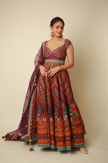 Mrunal Thakur In Our Dil Kusha Zaiba Anarkali Set