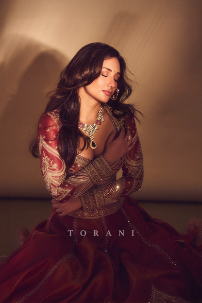 Akanksha Sharma in our Gerua Subhi Lehenga Set