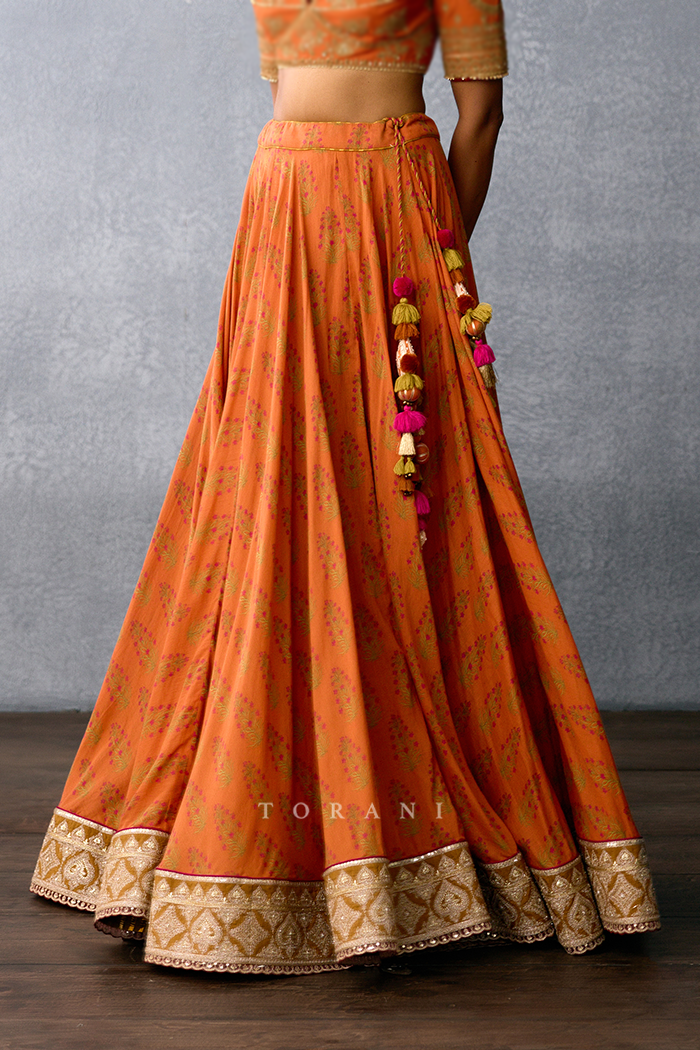 SALE - Gerua Janma Lehenga Skirt
