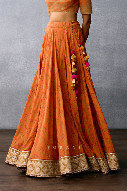 SALE - Gerua Janma Lehenga Skirt