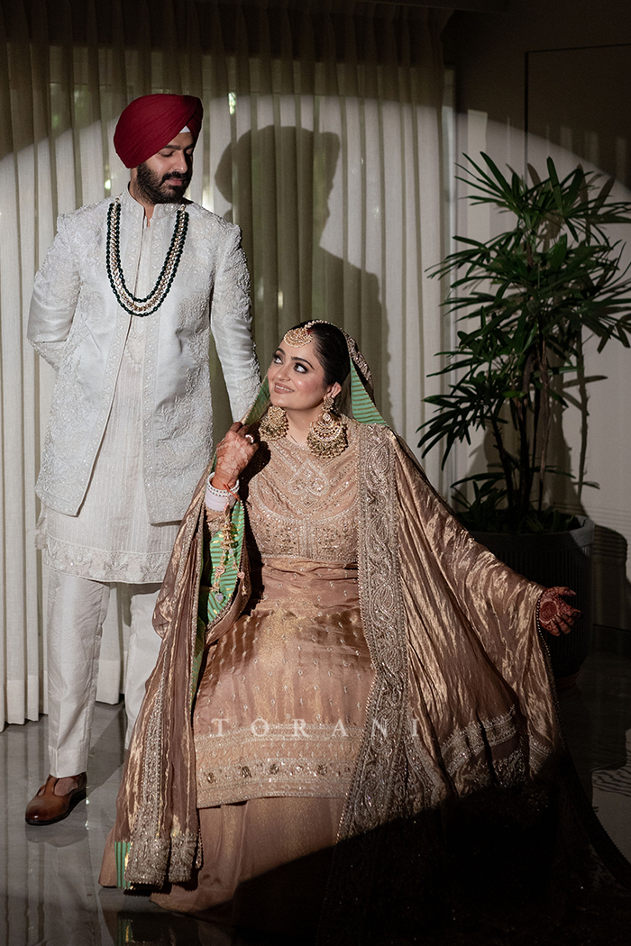 Sachi Kaur in our Custom Talai Jahaanaara Khada Dupatta &amp; Skirt Set