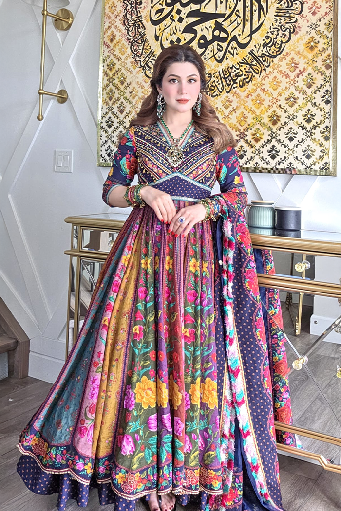 Nayab sikander in our Dil Rang Zareen Anarkali Set