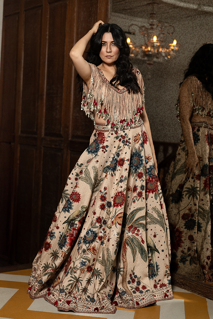 Mini Mathur In Our Badami Guncha Latkan Lehenga Set