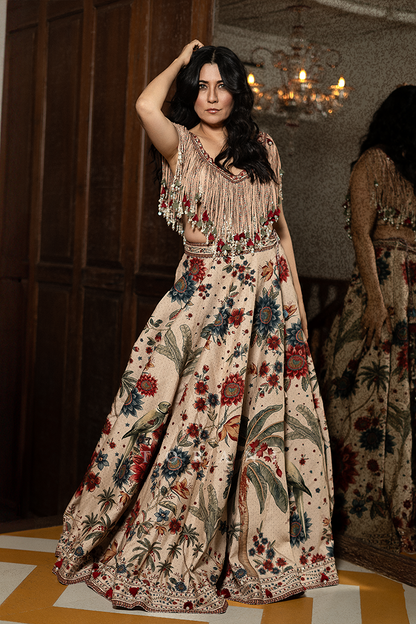 Mini Mathur In Our Badami Guncha Latkan Lehenga Set