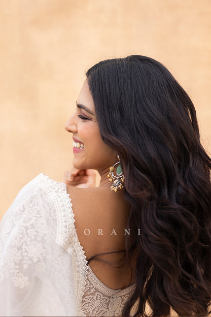 Malavika Mohanan In White Embroidered organza saree from Torani