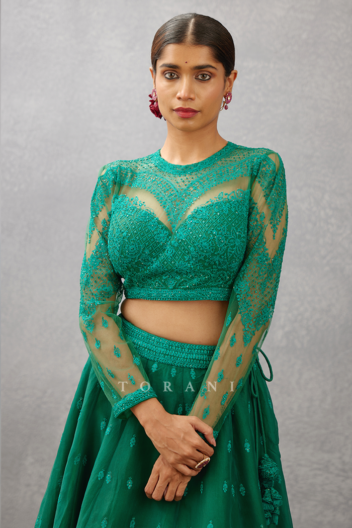 Sabz Rubani Lehenga Set