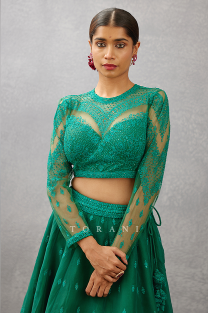 Sabz Rubani Lehenga Set