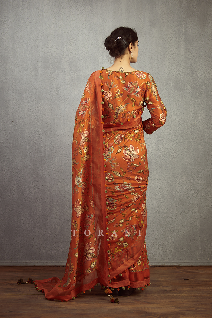 Narangi Chandani Saree