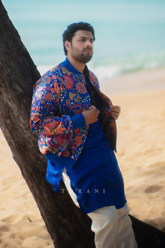 Prakhar Gupta in our Neelima Chitraa Bomber Jacket Set