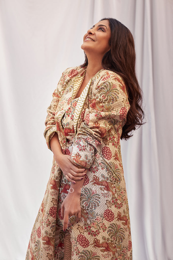 SHEFALI SHAH IN digital printed cotton silk JACKET from Torani