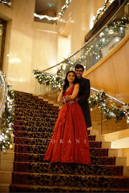 Mansi Patodia in our Surkh Mrinal Lehenga Set