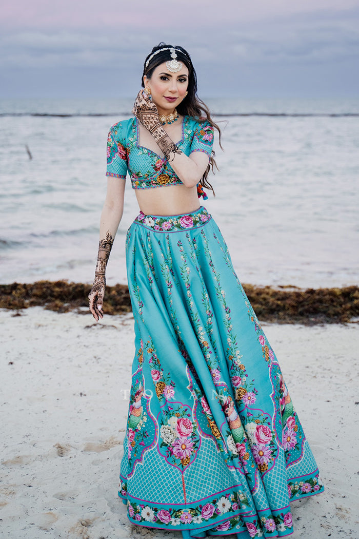 Sapna Deroche In Our Firoza Arshneer Lehenga Set