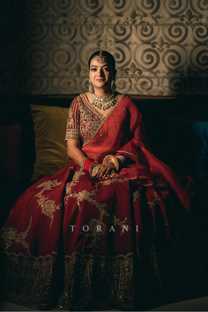 Himanshi In Our Custom Sindoori Arohi Lehenga Set