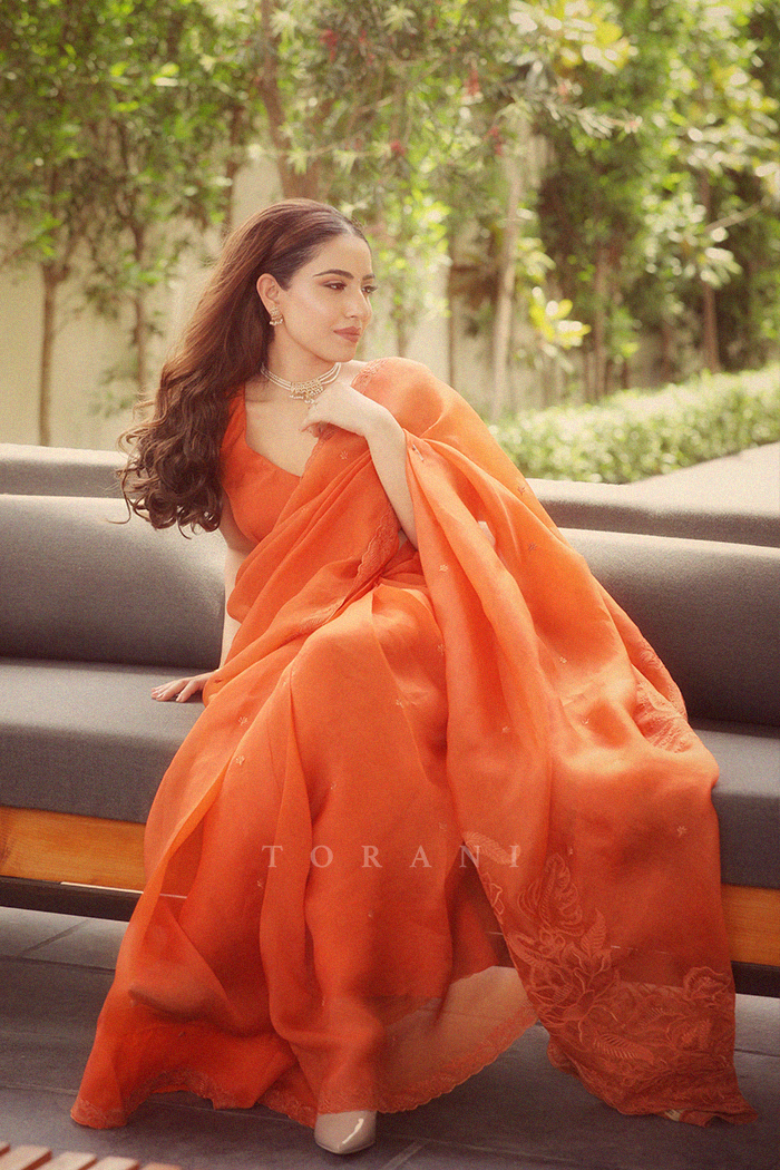 Harnoor Dhillon in our Kesari Damini Saree Set