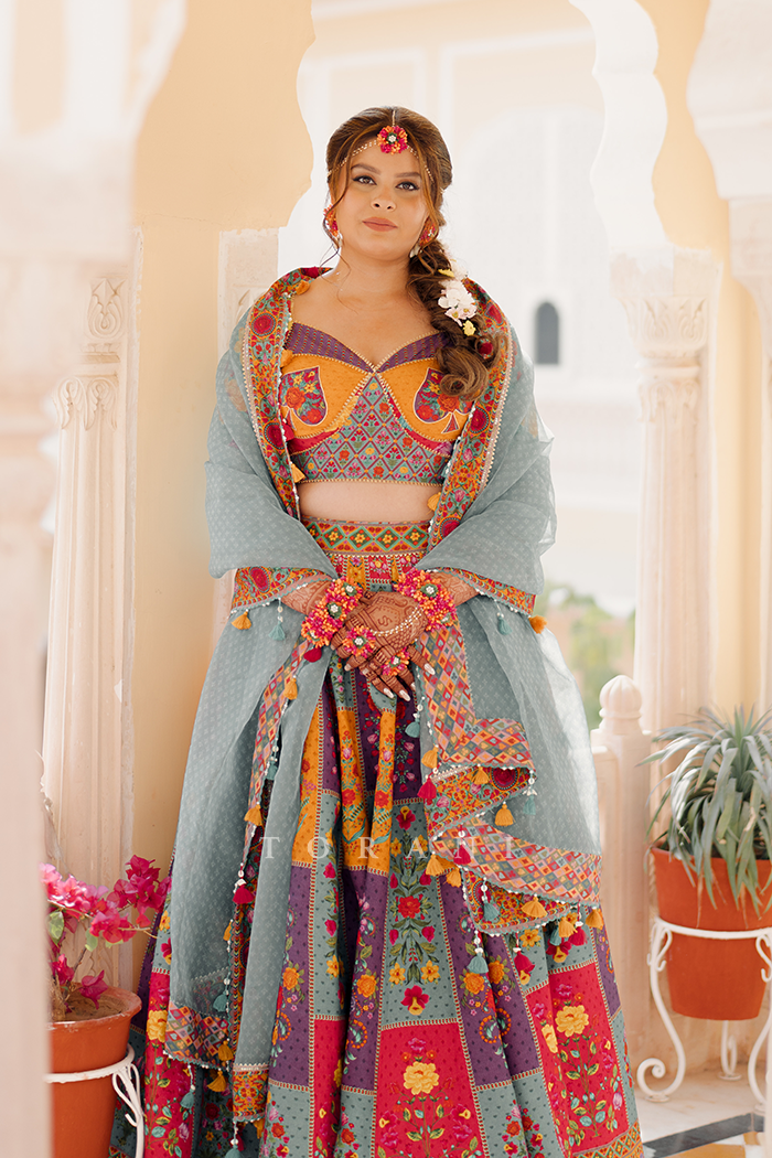Simran Shah with Her Partner in our Dil Rang Javeri Lehenga Set &amp; Dil Seher Mohsin Kurta Set
