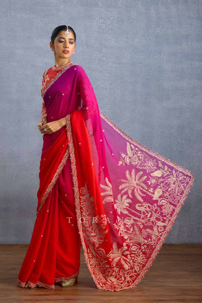 Damini Laalima Ombre Saree