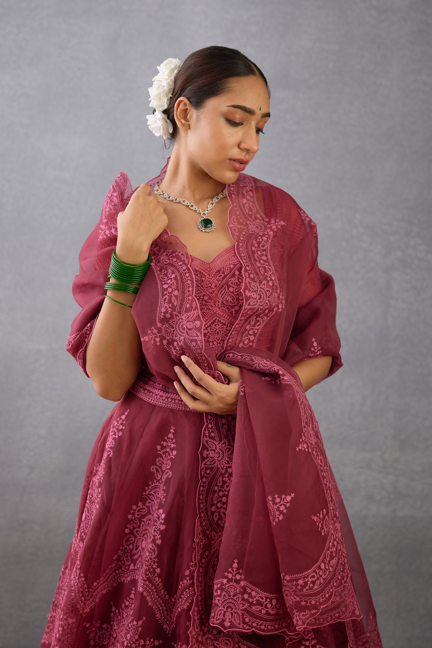 Gulkand Meher Passa Lehenga Set