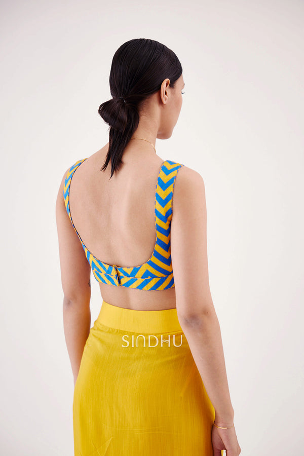 Hiru Digital printed Silk Bralette - Back view