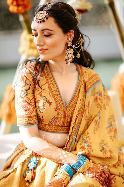 Avisha in our Sunehra Chakor Boota Padmini Lehenga Set