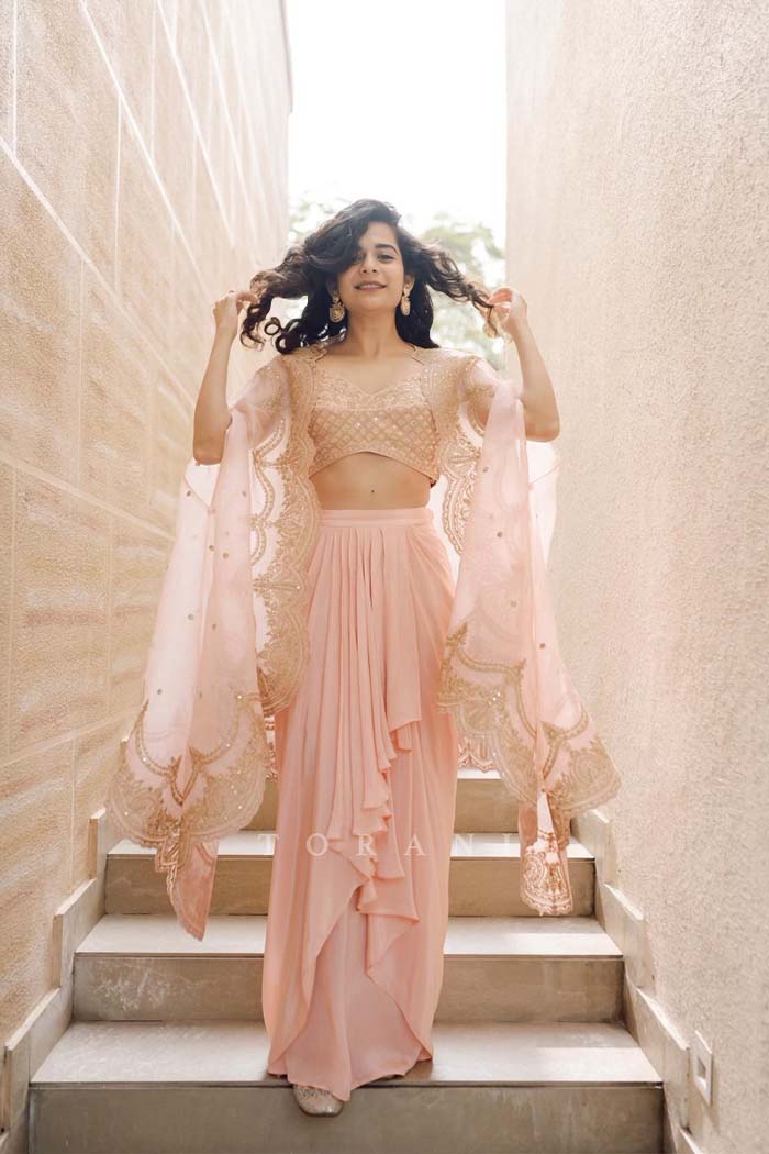 Mithila Palkar in our Gul-Mohar Zuri Cape Set
