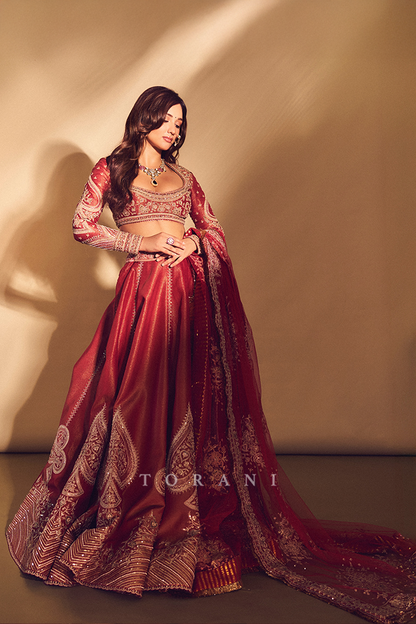 Akanksha Sharma in our Gerua Subhi Lehenga Set