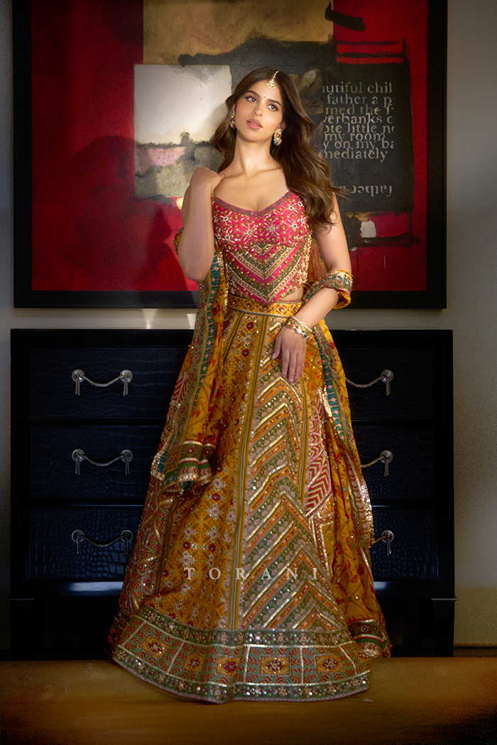 Suhana Khan in our Custom Kanak Dil Meher Lehenga Set