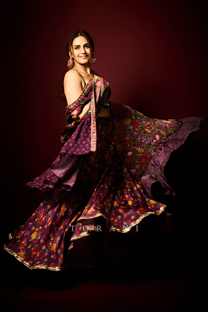 Huma Qureshi in our Dil Kusha Anamari Cape Set