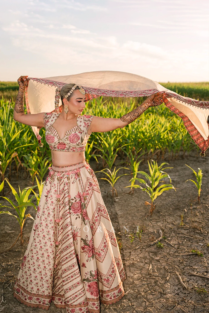 Reena Bola in our custom Kasturi Waheeda Lehenga Set
