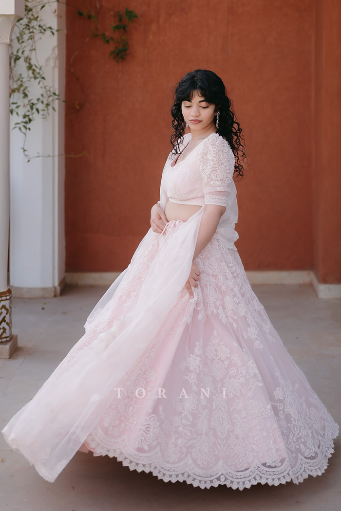 Nuzhat Nasreen in our Swetah Hansini Lehenga Set
