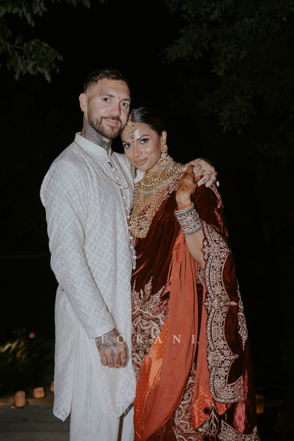 Triveni in our Sindoori Makhmal Agahni Yuvani Saree Set