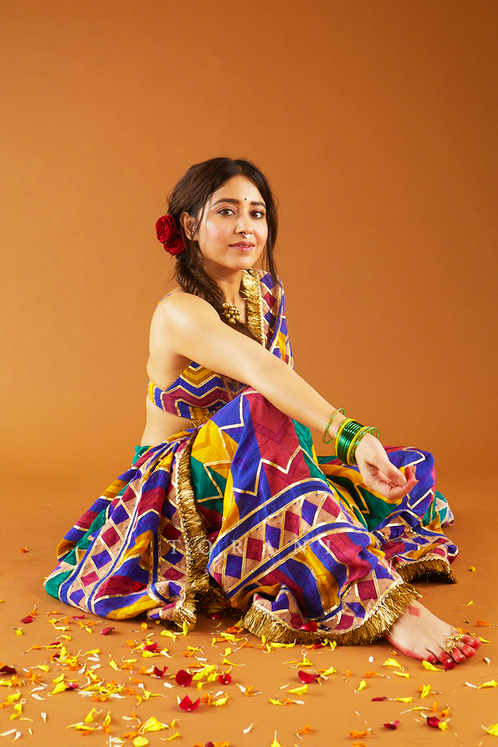 Shweta Tripathi in our Satrangi Shamiyana Saree Set