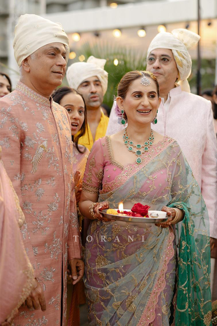 Shalini in our Sagar Poshaki Angia Saree Set