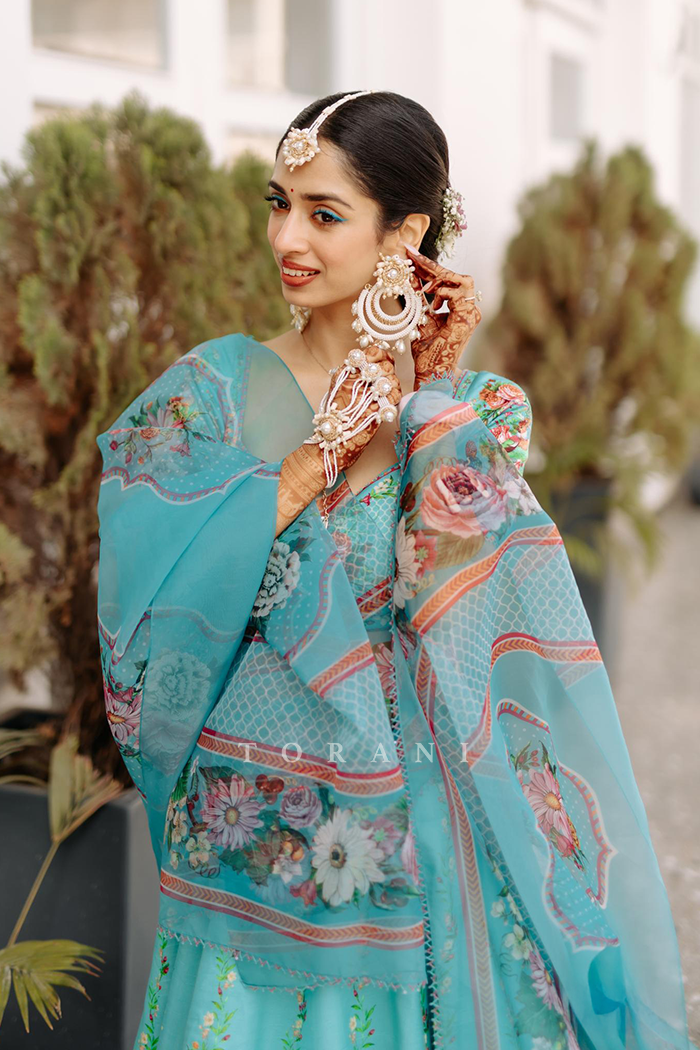 Shubhangi Pathak In our Firoza Arshneer Lehenga Set