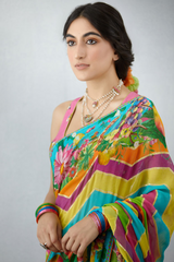 Printed Multicolor georgette saree by Torani