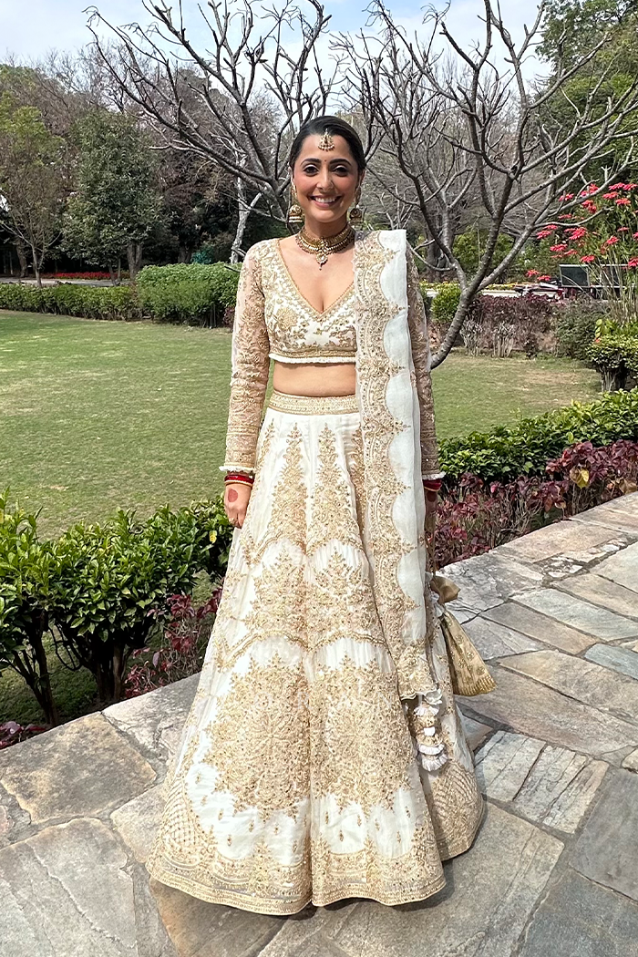 Bani in our Custom Gul Bano Meher Passa Lehenga Set