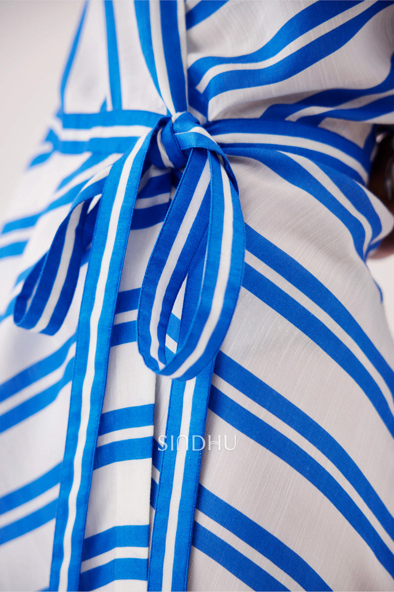 Anis digital printed cotton Wrap Dress