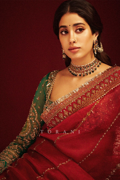 Janhvi Kapoor in our Saroja Ramani Saree Set