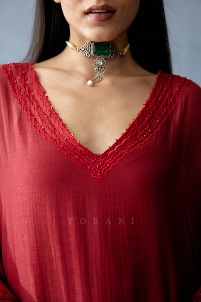 Gulmohar Nirvi Kaftan Set