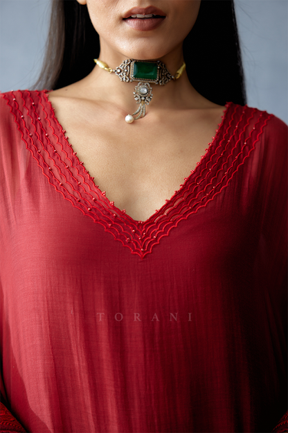 Gulmohar Nirvi Kaftan Set