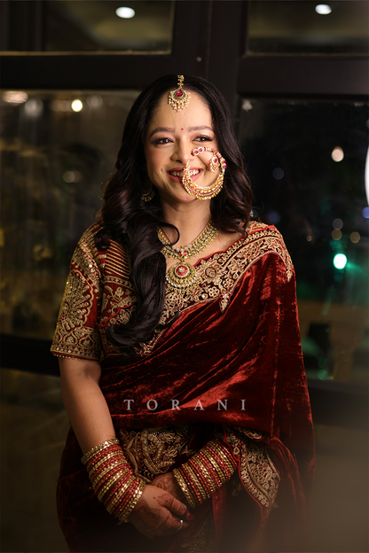Stuti Ramola In our Sindoori Makhmal Yuvani Saree Set