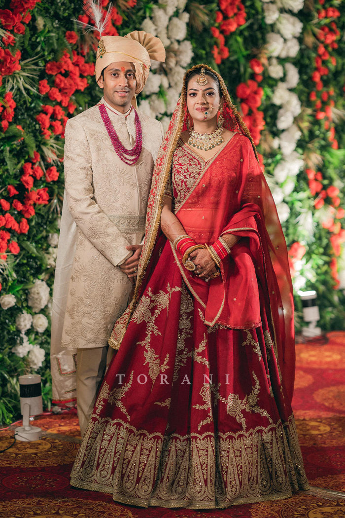 Himanshi In Our Custom Sindoori Arohi Lehenga Set