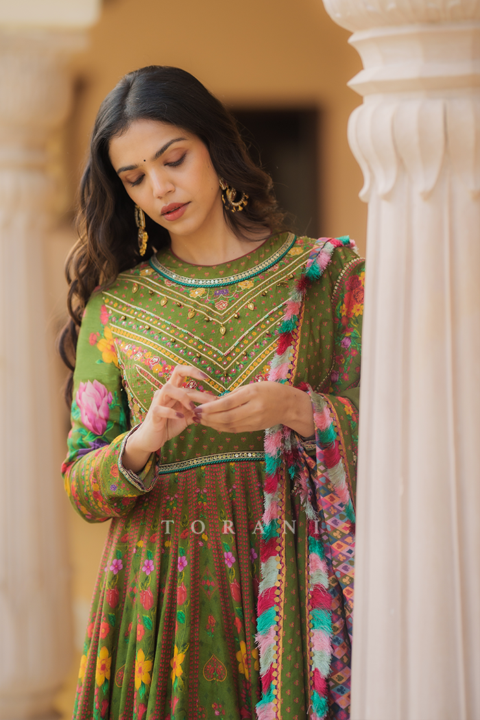 Shriya Pilgaonkar in our Dil Saaz Zareen Anarkali Set
