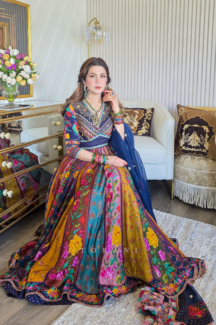 Nayab sikander in our Dil Rang Zareen Anarkali Set