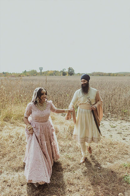 Prableen Kaur in our Kaner Hansini Lehenga Set