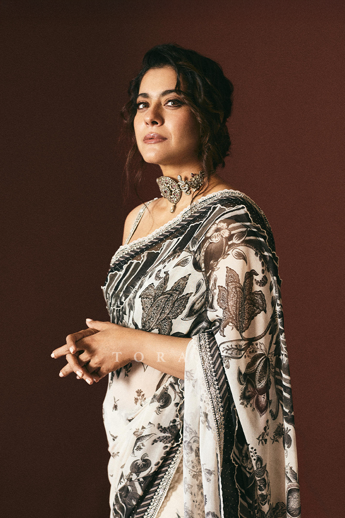 Kajol Devgan in our Kalamkari Pravya Imara Saree Set