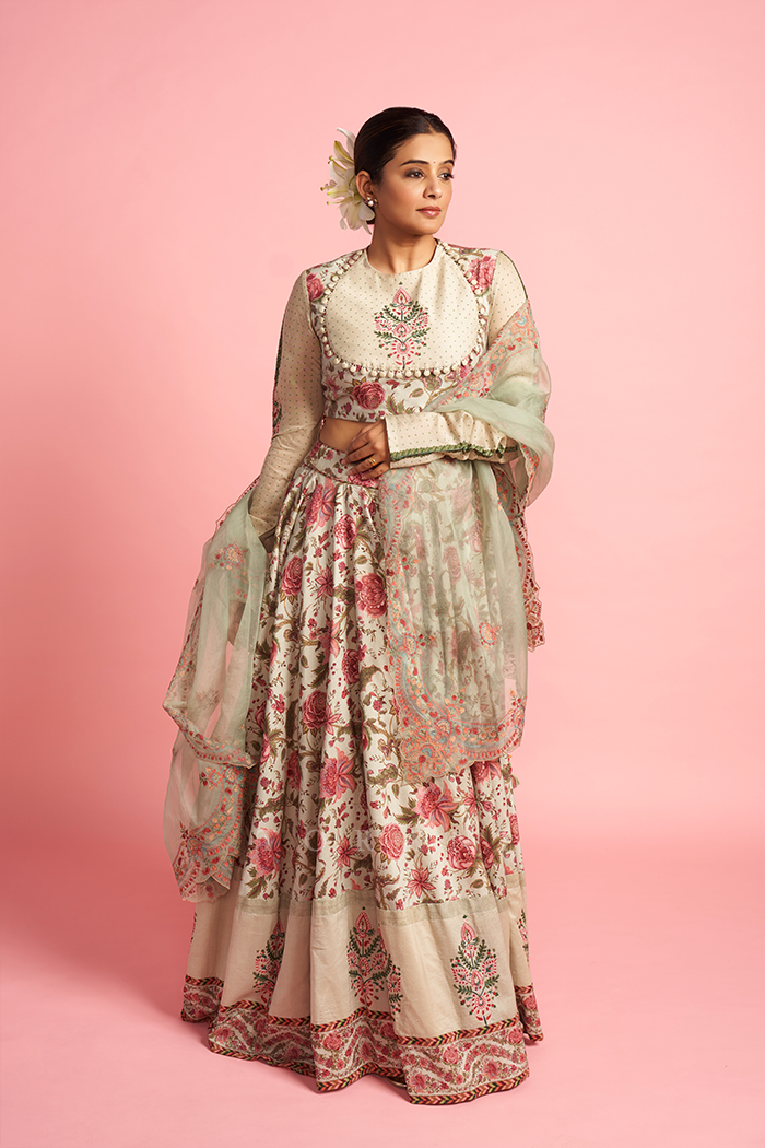 Priya Mani Raj in our Jaituni Bindu Lehenga Set