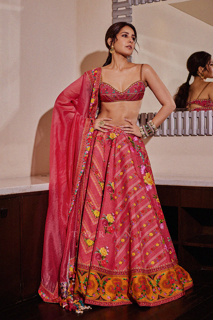 Rashi Khanna in our Dil Ruba Aria Lehenga Set