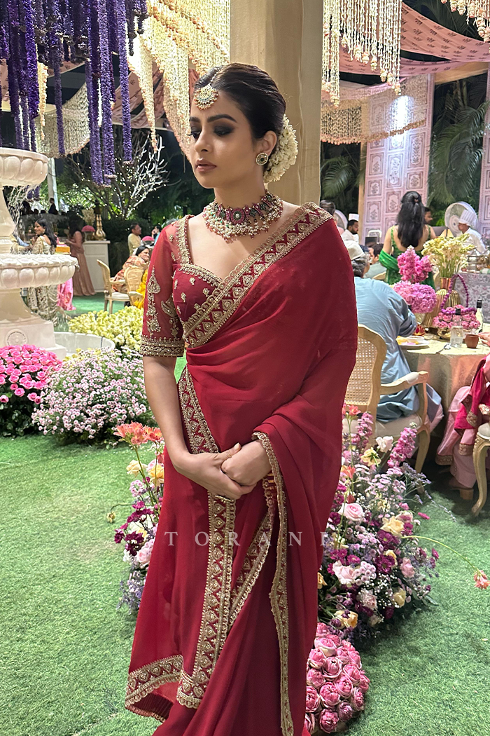 Tanya Ghavri in our Shamse Lasika Poshaki Saree Set
