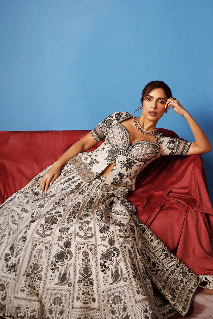 Bhumi Pednekar in our Kalamkari Anushtha Lehenga Set