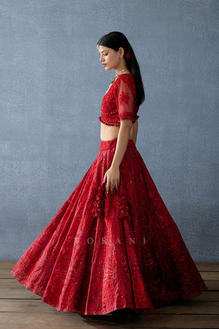 Gulmohar Pankhuri Advika Lehenga Set